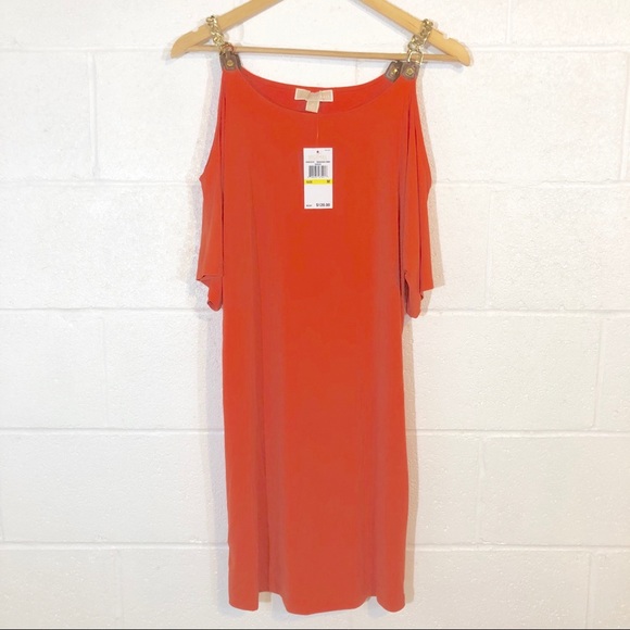 Michael Kors Orange Cold Shoulder Dress. CL61 - Picture 3 of 8